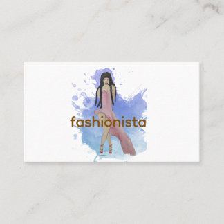 Carte De Visite Latina Fashionista avec une robe asymétrique