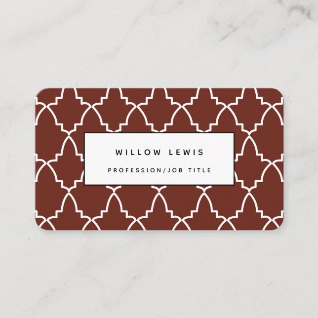 Carte De Visite Lattice marocain Bourgogne personnalisé Moderne (Devant)