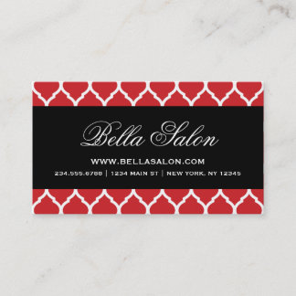Carte De Visite Lattice marocain moderne rouge et noir