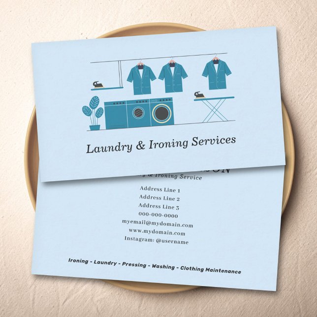 Carte De Visite Laundry & Ironing Services (Laundry & Ironing Services Business Card)