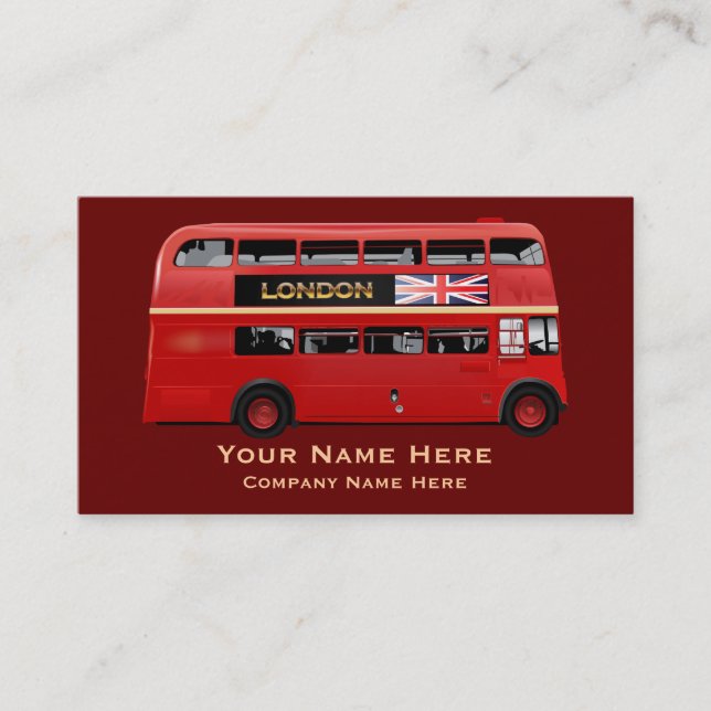 Carte De Visite L'autobus de rouge de Londres (Devant)
