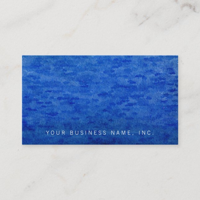 Carte De Visite Lavage à l'aquarelle Bleu Brosse (Devant)