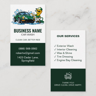 Carte De Visite Lavage Auto Moderne Services de Detailing Automobi