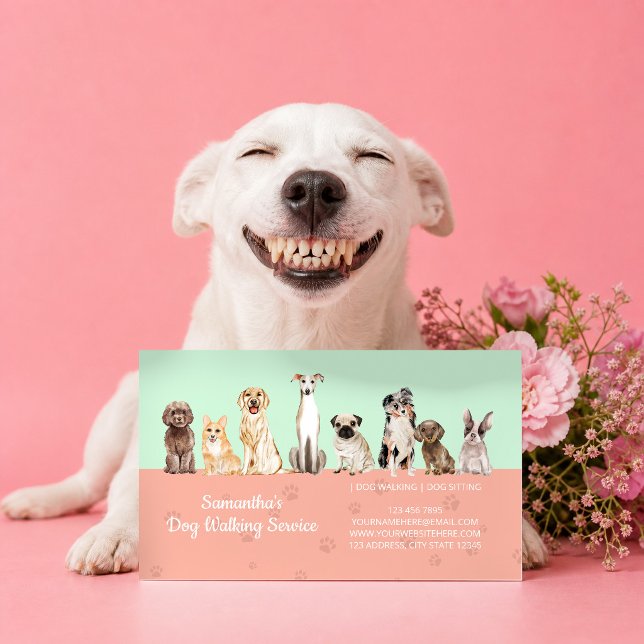 Carte De Visite Lavage de chien vert en libre-service Bain de chio (Créateur téléchargé)