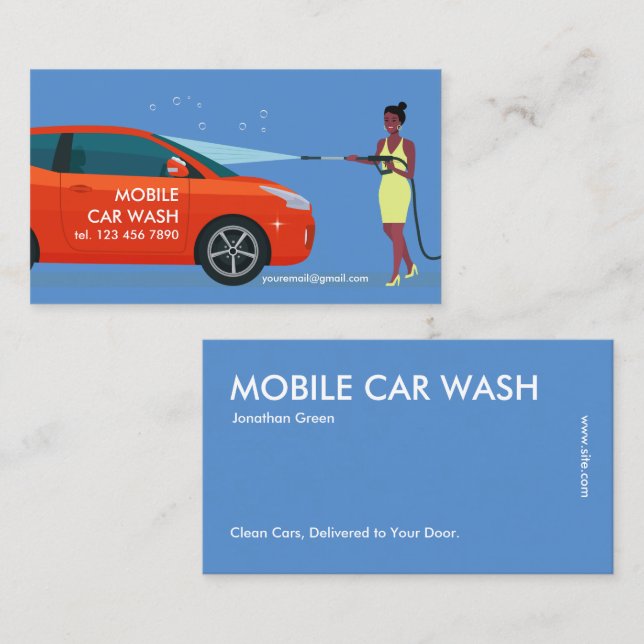 Carte De Visite Lavage de voiture mobile (Devant / Derrière)