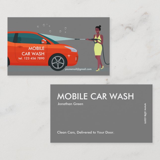 Carte De Visite Lavage de voiture mobile (Devant / Derrière)