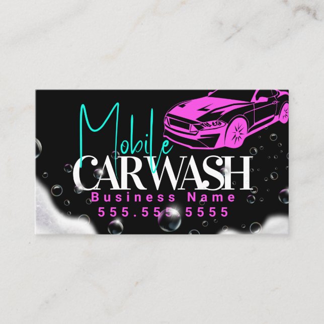 Carte De Visite Lavage de voiture mobile Code QR de détention de v (Devant)