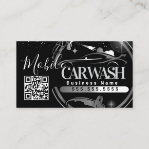 Carte De Visite Lavage de voiture mobile - Code QR du logo de l'en