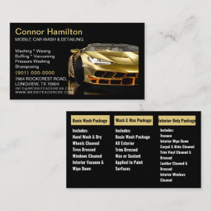 Carte De Visite Lavage de voiture mobile Détail de la pression Lav