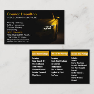 Carte De Visite Lavage de voiture mobile Détail de la pression Lav