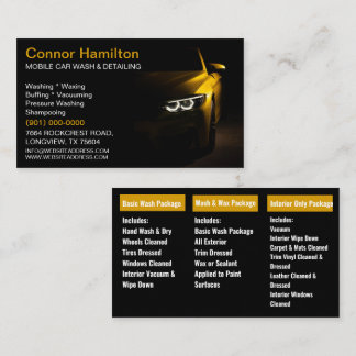 Carte De Visite Lavage de voiture mobile Détail de la pression Lav