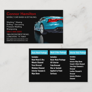 Carte De Visite Lavage de voiture mobile Détail de la pression Lav