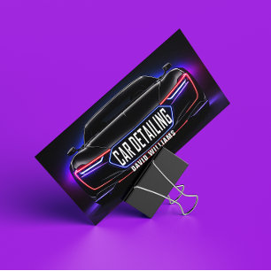 Carte De Visite Lavage de voiture moderne et détails de l'auto