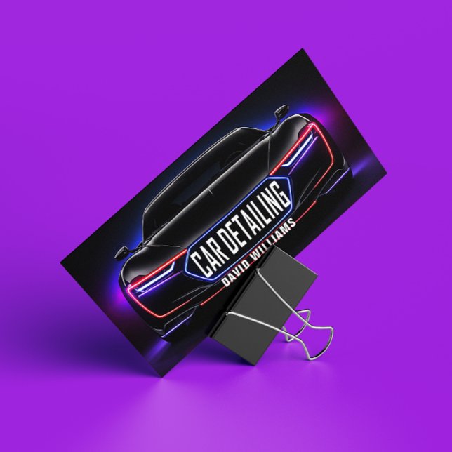 Carte De Visite Lavage de voiture moderne et détails de l'auto (Créateur téléchargé)