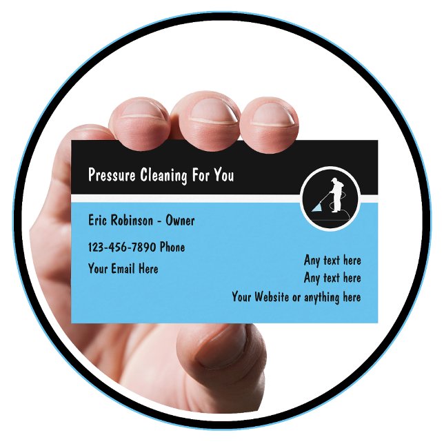 Carte De Visite Lavage Et Nettoyage De Pression Moderne (Créateur téléchargé)