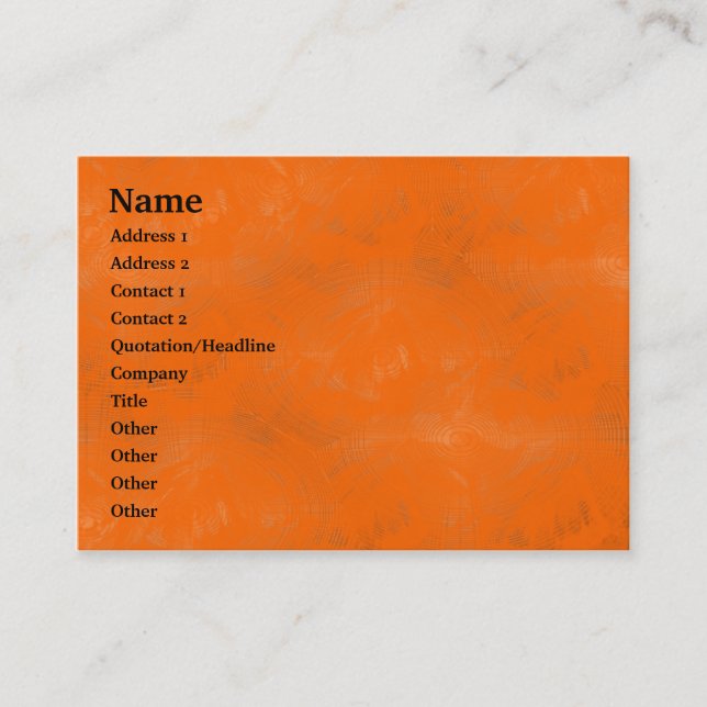 Carte De Visite Lavage orange - customisé (Devant)