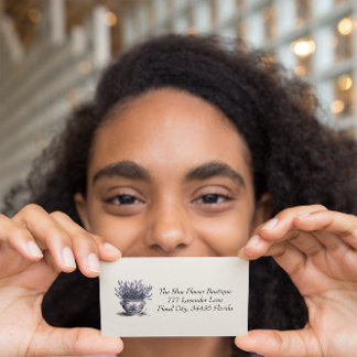 Carte De Visite Lavande dans Delft Blue, personnalisable