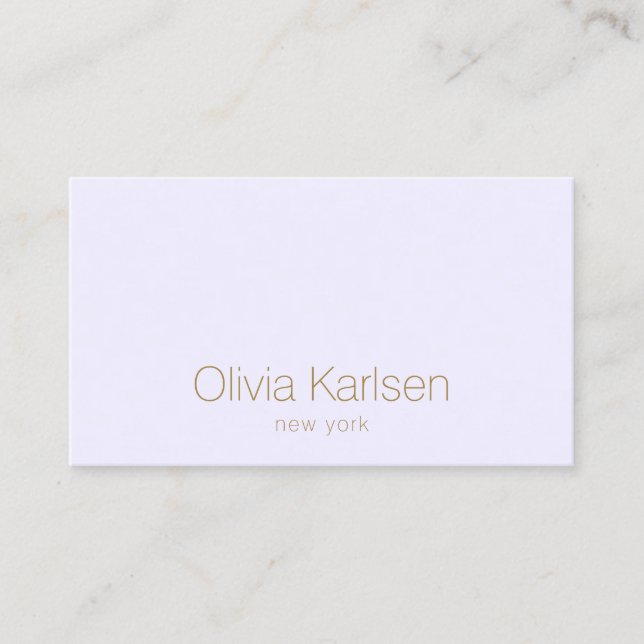Carte De Visite Lavande moderne professionnelle simple (Devant)