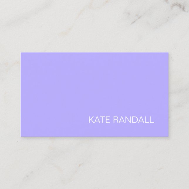 Carte De Visite Lavande moderne Purple Professionnel (Devant)