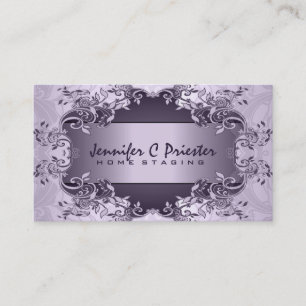 Carte De Visite Lavande Purple Vintage Floral Design Abstrait