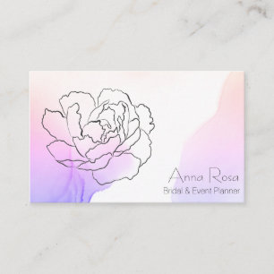 Carte De Visite Lavande rose florale de *~* et aquarelle en pastel