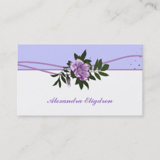 Carte De Visite Lavande rose violette sauvage, blanc floral