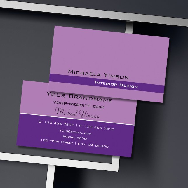 Carte De Visite Lavande violet classique simple et professionnel (Créateur téléchargé)