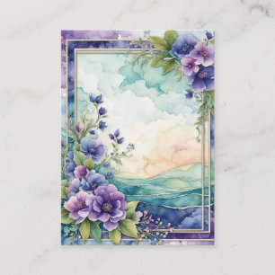 Carte De Visite Lavande Whimsy Frontière florale Artistique