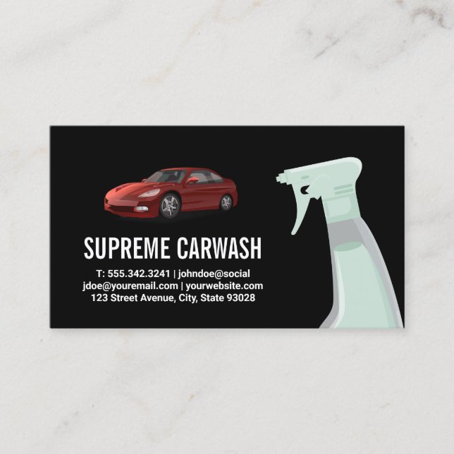Carte De Visite Lave-auto | Services de détail automatique (Devant)