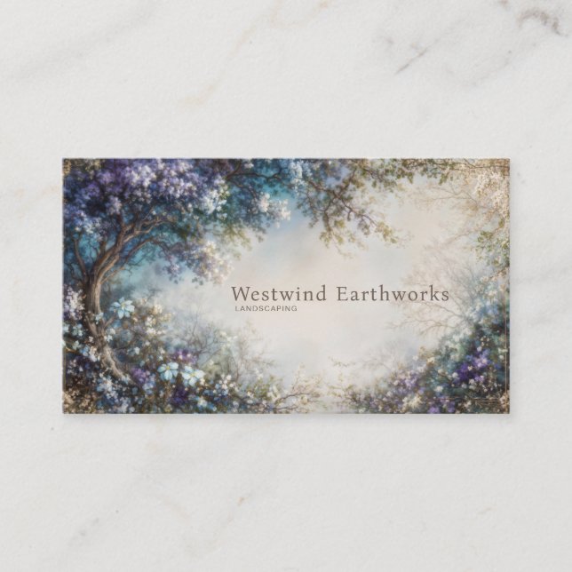 Carte De Visite Lavender Blue Floral Grove Romantic Fantasy (Devant)