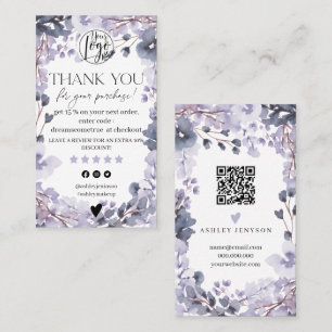 Carte De Visite Lavender floral aquarelle ordre de révision merci