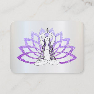 Carte De Visite *~* Lavender Lotus Yoga Femme Healing Energy 