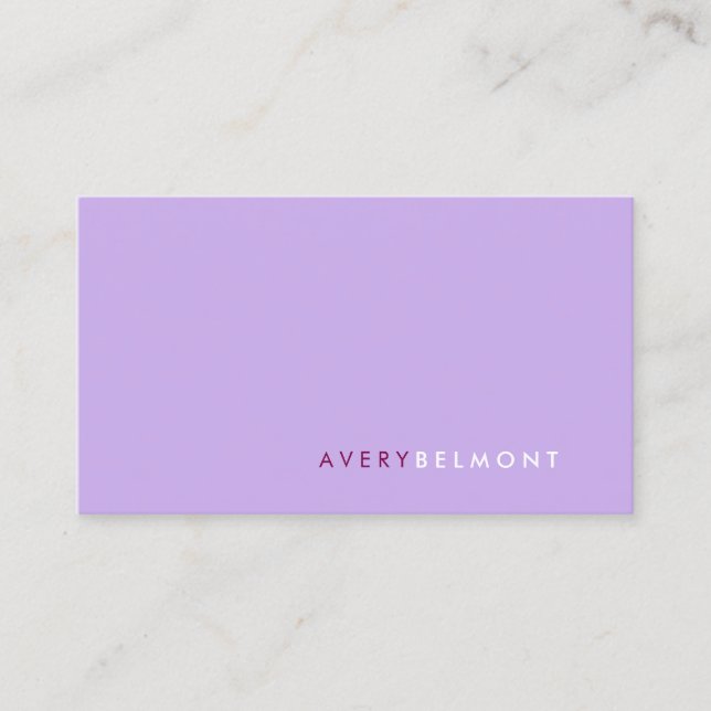 Carte De Visite Lavender Professional Minimaliste (Devant)