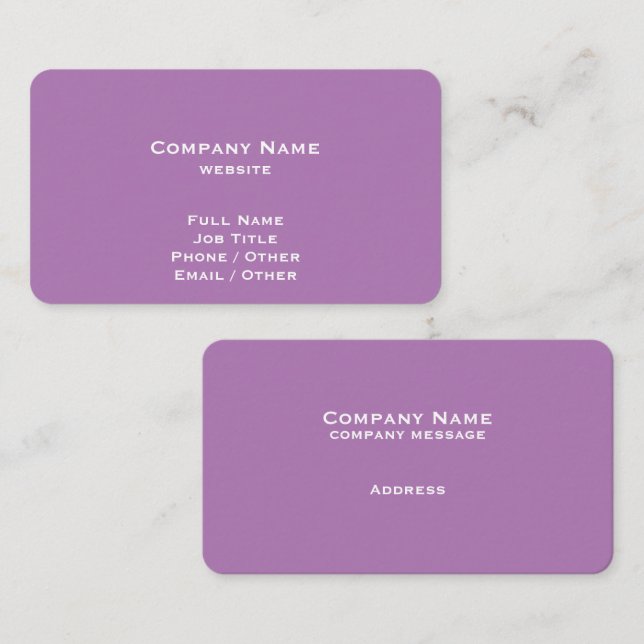 Carte de visite Lavender simple (Devant / Derrière)