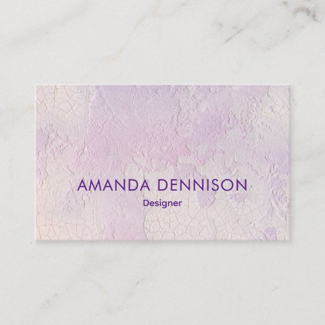 Carte De Visite Lavender Stucco Abstrait (Devant)