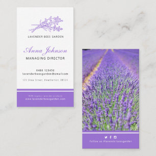 Carte De Visite Lavender violet société photo personnalisée