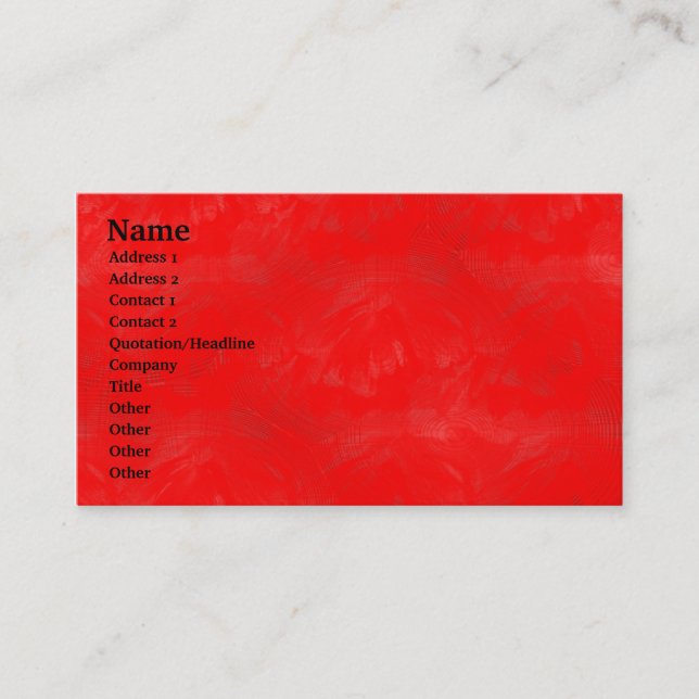 Carte De Visite Laver rouge (Devant)
