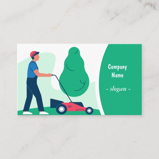 Carte De Visite Lawn and Landscaping Business Card Template (Devant)