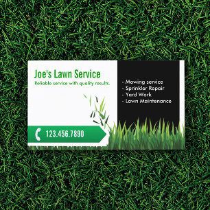 Carte De Visite Lawn Care Landscaping Professional Mowing