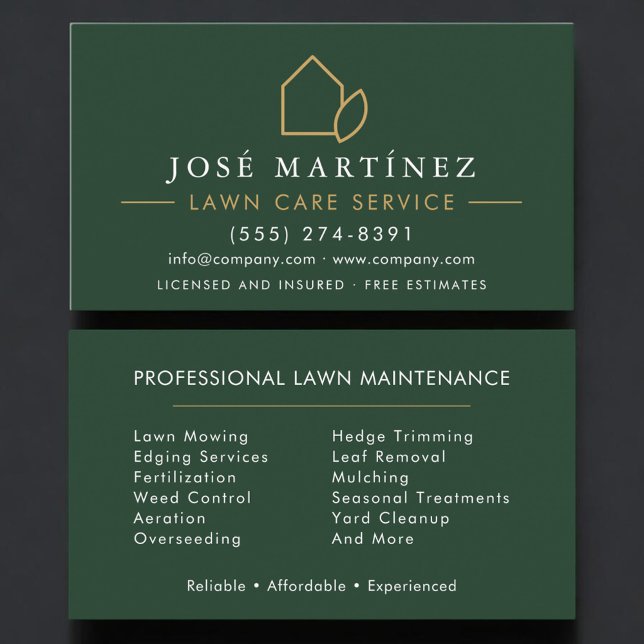 Carte De Visite Lawn Care Service Professional (Créateur téléchargé)
