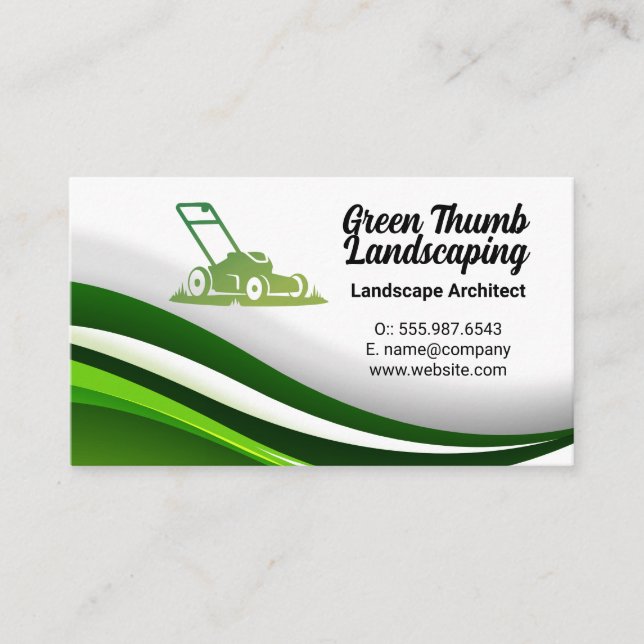 Carte De Visite Lawn Mower | Landscaping Architect (Devant)