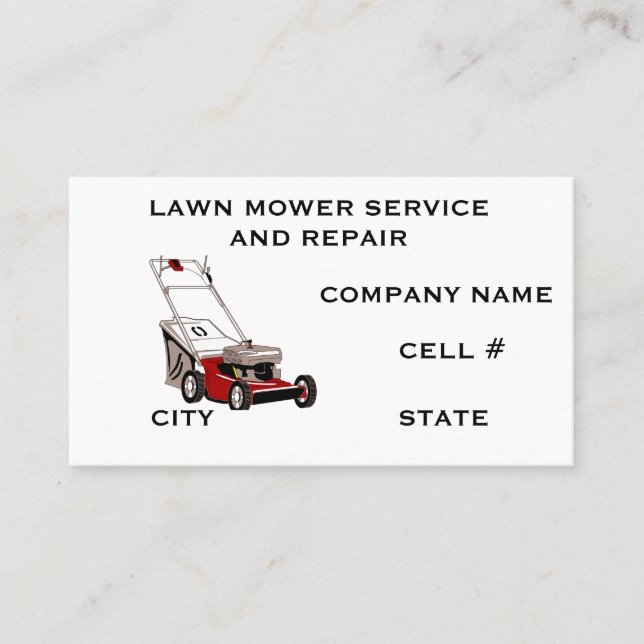 Carte De Visite Lawn Mower Service And Repair (Devant)