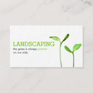 Carte De Visite Lawncare aménageant les pousses vertes de pelouse