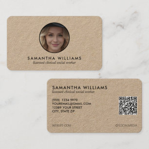 Carte De Visite LCSW Social Worker Photo QR personnalisée