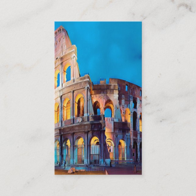 Carte De Visite ldp COLOSSEUM Rome - par nuit (Devant)
