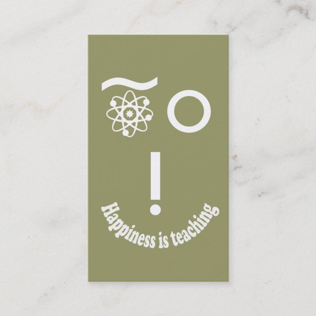 Carte De Visite Le bonheur, c'est enseigner l'univers de la scienc (Devant)