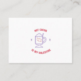 Carte De Visite Le cacao chaud est ma valentine