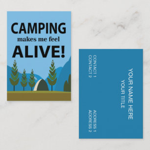 Carte De Visite Le camping me fait me sentir vivant Camping
