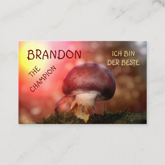 Carte De Visite Le campion au champignon (Devant)