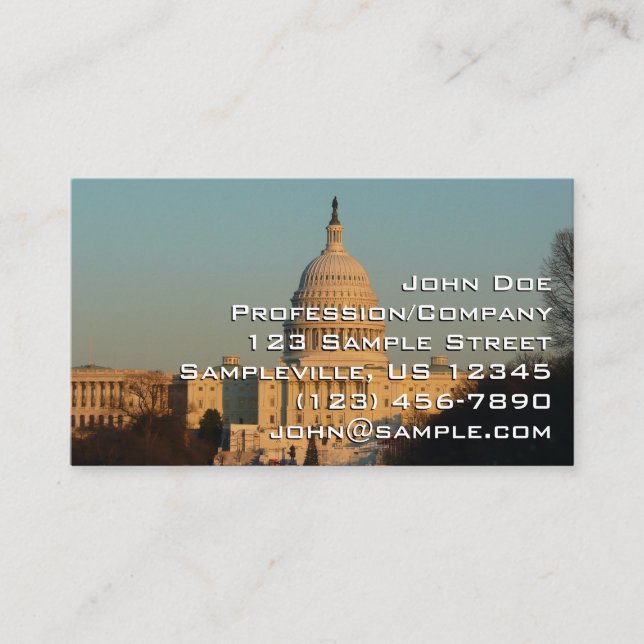 Carte De Visite Le Capitole à Noël Washington DC Vacances (Devant)